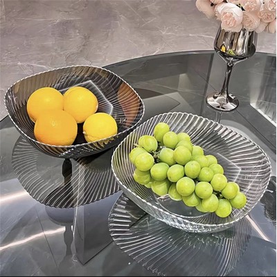 Transparent Plastic Serving Dishes for Dry Fruits & Desserts With Full Color Sticker At Backside