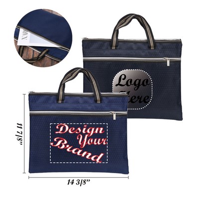 Oxford Zippered Business Document Tote Bag