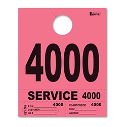 4000-4999 Heavy Brite™ Pink Premium Service Dispatch Number Tag