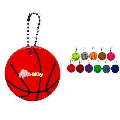 PVC Reflective Safety Basketball Keychain