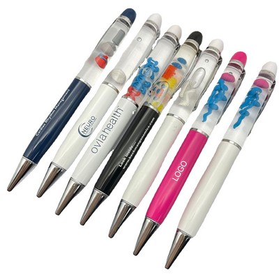 Custom 3D Liquid Floating Pen Motion Floater Ballpoint Pen Transparent Oil-Filled Stationery