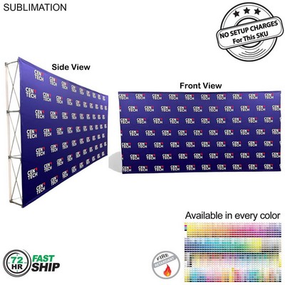 72Hr Fast Ship - 15' Straight Wall Full Height Tension Fabric Pop-up Display Kit