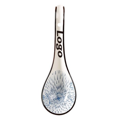 Large Soup Spoon Long Handle Ceramic Ladle for Home Dining