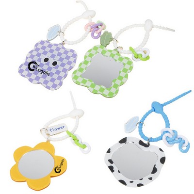 Portable Flower Mirror Keyring Key Chain