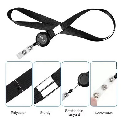 3/4" Polyester Lanyard With Plastic Badge Reel