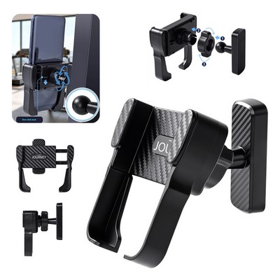 Magnetic Phone Holder with Rotatable One-Click Lock Clip