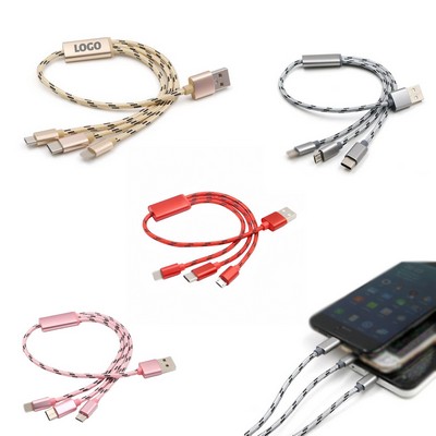3-In-1 Braided Charging Cable