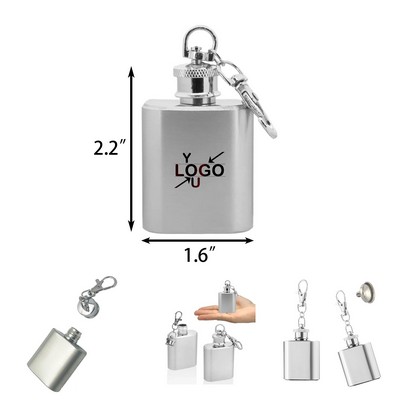 1 oz. Stainless Steel Keychain Flask