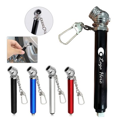Compact Aluminum Tire Pressure Gauge With Keychain