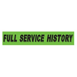 "FULL SERVICE HISTORY" Green/Black Rectangle Slogan Vinyl Sticker