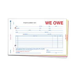 TruForm™ 4 Part Imprinted We Owe Form