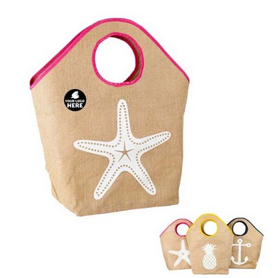 Stylish Linen Shopper Tote With Logo