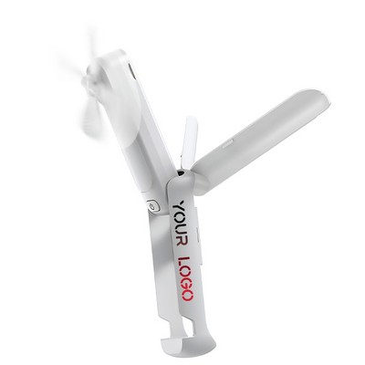 Mini Handheld Fan, with Rechargeable, Flashlight, Table Fan