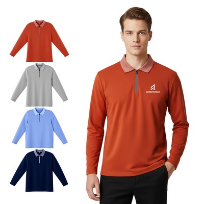 Men's Soft Quarter-Zip Rib Collar Pullover