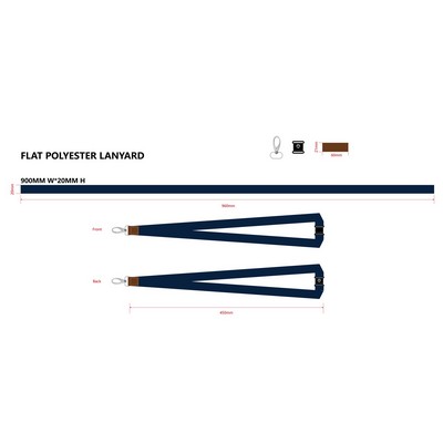 Fully Customized Id Badge Lanyard Flat Lanyard with Safety Clip & Key Ring