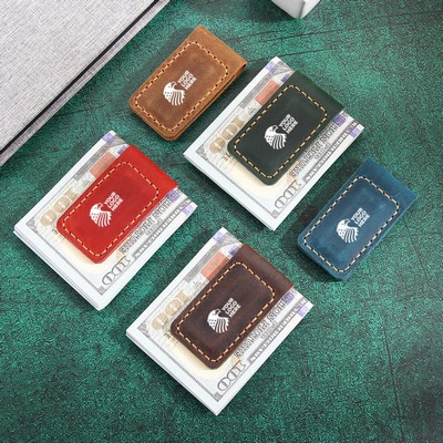 Personalized Leather Money Clip for Men