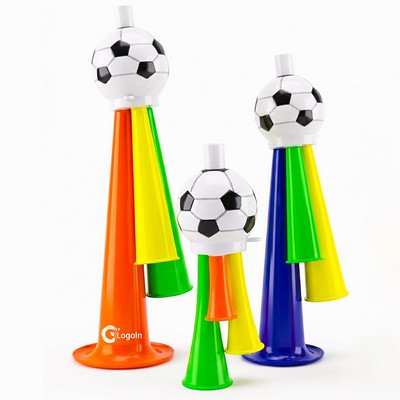 Football Trumpet Set - Loud Vuvuzela Horns for World Cup Soccer Games & Sports Events