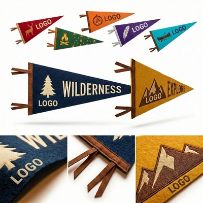 Felt Triangle Camping Flags for Tent & Outdoor Decor