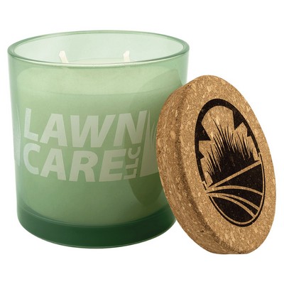 14 oz. Citronella Candle in Green Glass Holder with Cork Lid