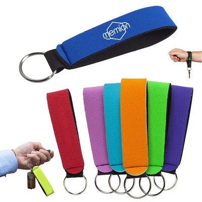 Floating Water Resistant Wrist Strap Neoprene Keychain Holder