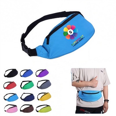 15" Polyester Fanny Pack Zipper Pockets