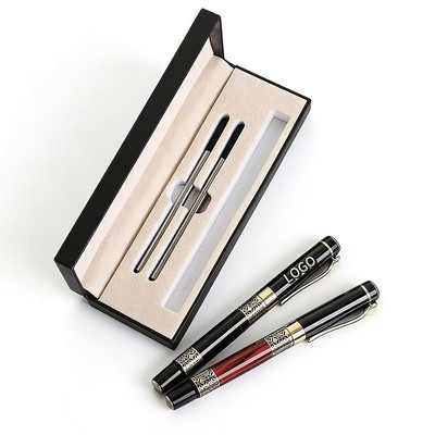 Premium Wooden Finish Metal Pen Set, Smooth Writing Ballpoint Pens