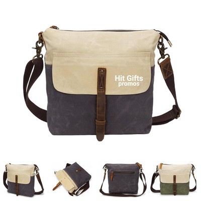 Canvas Leather Crossbody Bag