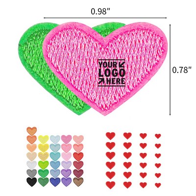 Embroidered Iron On Heart Patch