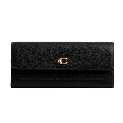 Coach Polished Pebble Leather Mila Long Wallet
