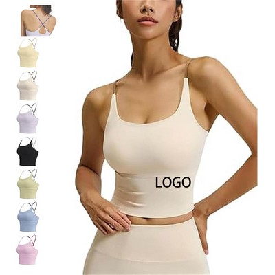Custom Sports Bra Women Criss Cross Racerback Tank Top