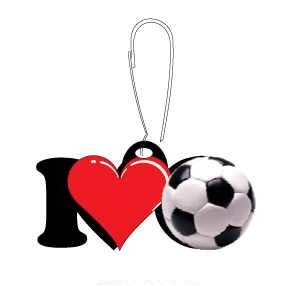 I Love Soccer Zipper Pull