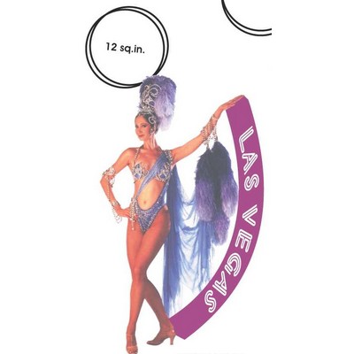 Vegas Showgirl in Purple Key Chain w/Clear Mirrored Back (12 Square Inch)