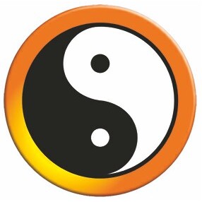 Yin Yang Round Metal Photo Magnet (2.5" Diameter)