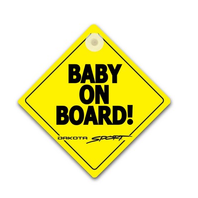 Laminated Square 'Baby on Board' Sign (5"x5")