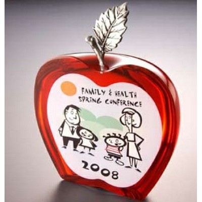 Acrylic Red Tinted Apple Half Embedment Award