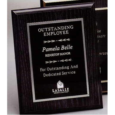 Black Woodgrain Finish Plaque (9"x12")