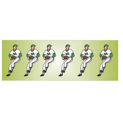 Baseball Player Panoramic Metal Photo Magnet (1.625"x4.625")