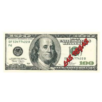 Las Vegas $100 Bill Promotional Magnet w/ Strip Magnet (12 Square Inch)