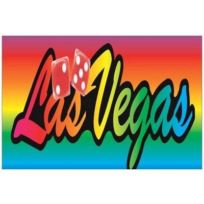 Las Vegas w/ Dice Rectangle Badge w/ Bar Pin (2"x3")