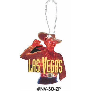 Vegas Vic Neon Cowboy Zipper Pull