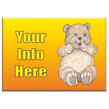 Bear Cub Rectangle Badge w/ Bar Pin (2.5"x3.5")