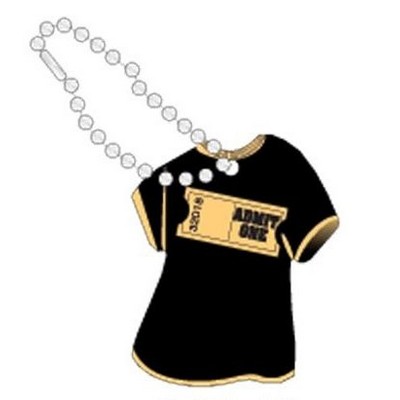 Admit One Ticket Promotional T Shirt Key Chain w/ Black Back (4 Sq. Inch)