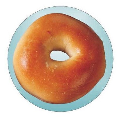Round Bagel Round Metal Photo Magnet (2 1/2")
