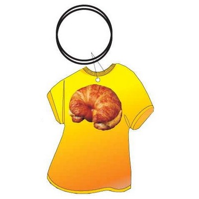 Croissant Executive T Shirt Key Chain w/Mirrored Back (4 Square Inch)