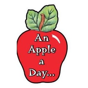 Apple w/ Slogan Executive Magnet w/ Full Magnetic Back (6 Square Inch)