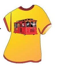 Cable Car T-Shirt Lapel Pin