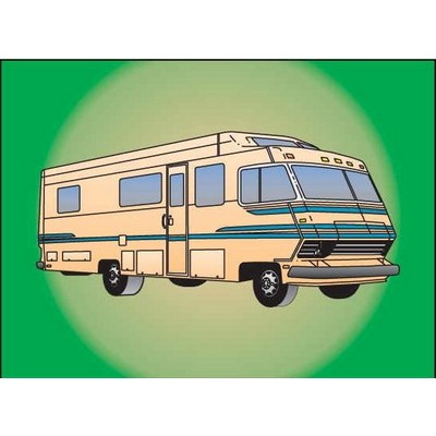 Recreational Vehicle Rectangle Badge w/ Bar Pin (2 1/2"x3 1/2")