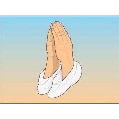 Praying Hands Rectangle Badge w/ Bar Pin (2 1/2"x3 1/2")