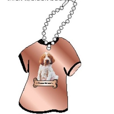 Bracco Italiano Dog Promotional T Shirt Keychain w/ Black Back (4 Square Inch)