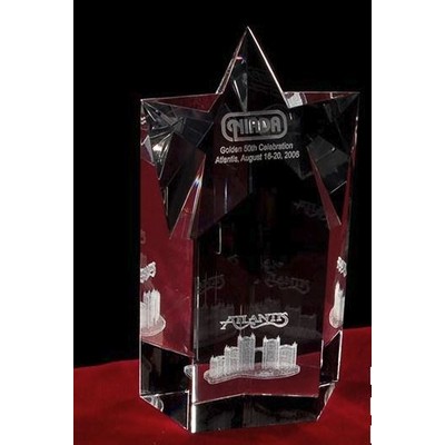 Star Pillar Award w/3D Logo/Text (8")